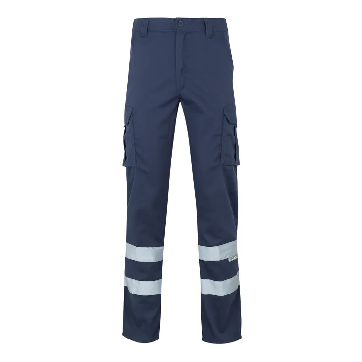 CALÇA STRETCH MULTIBOLSOS C/ FITAS REFLECTORAS              