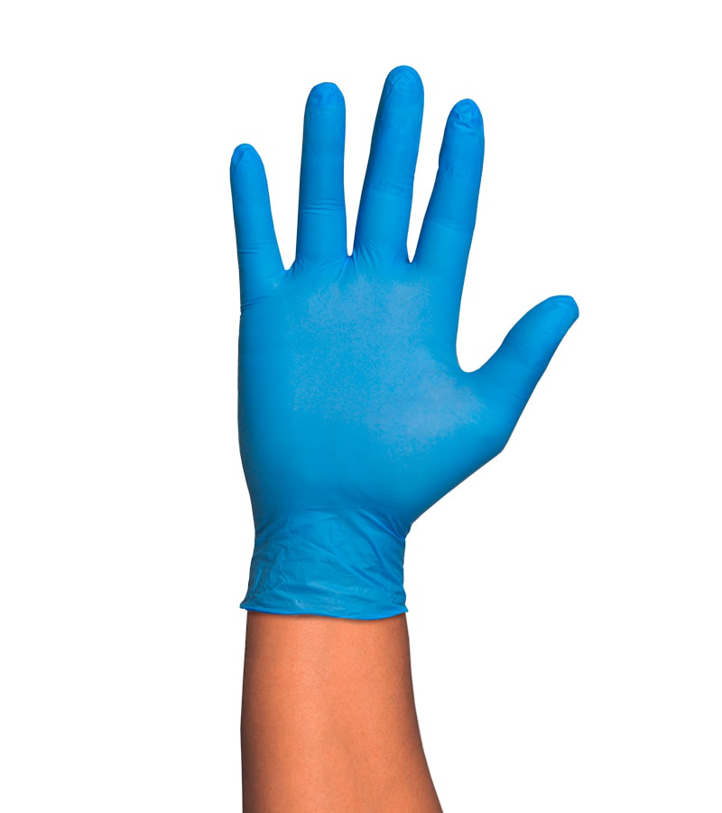 LUVA EM NITRILO DESCARTÁVEL SEM PÓ HQ RUBBEREX AZUL         